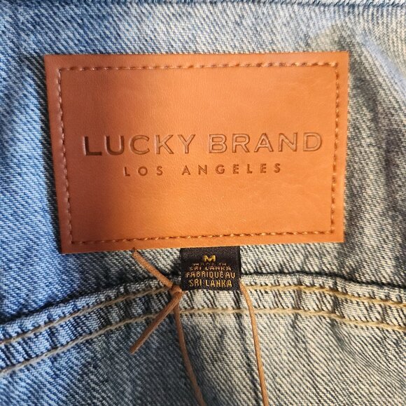 Lucky Brand Tomboy Trucker Denim Jacket Blue Womens Medium Retail $99 NWT - Picture 8 of 15